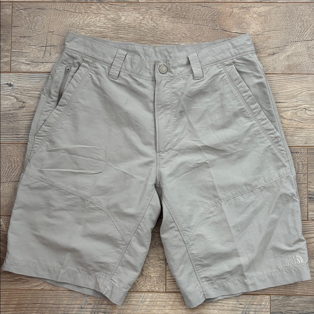 North Face Mens 34 Utility Hiking Shorts Nylon Beige Outdoor Camping Backpacking